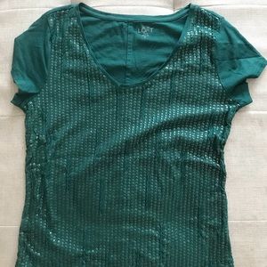 NWOT Loft Sequin Tee SPetite